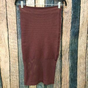 Burgundy Bodycon Long Pencil Skirt